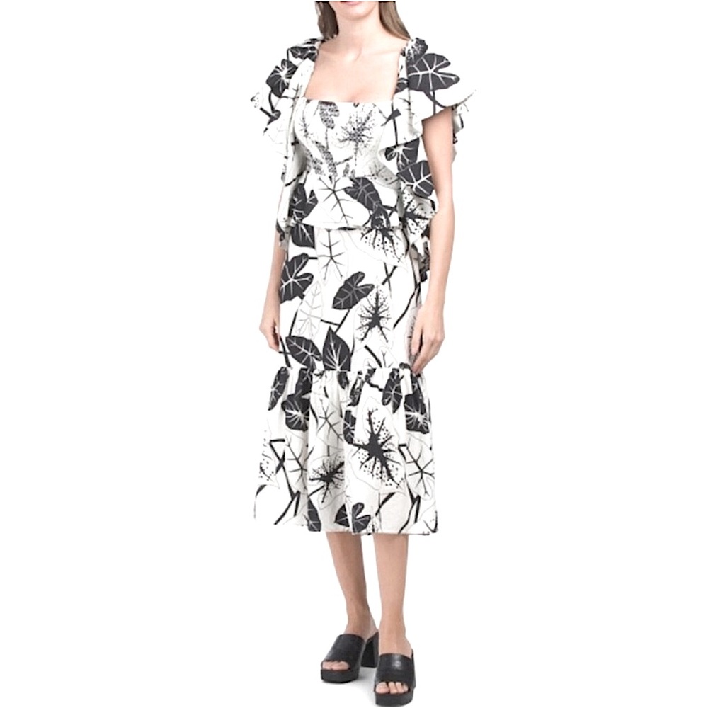 FARM RIO Graphic Leaves Midi Dress - Picture 5 of 16